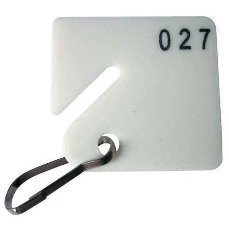Zoro Select 33j887 Key Tag Numbered 1 To 100,square,pk100