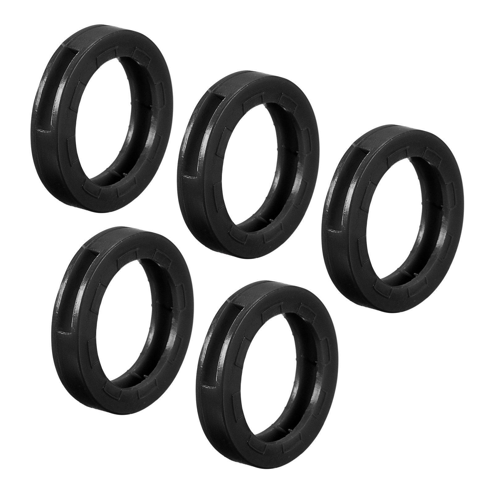 10pcs 24mm Key Cap Cover Rings Identifier Coding Tag Silicone Sleeve Black