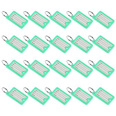 Plastic Key Tags With Split Ring Keychain Id Label Window 48x27mm, Green 20pcs