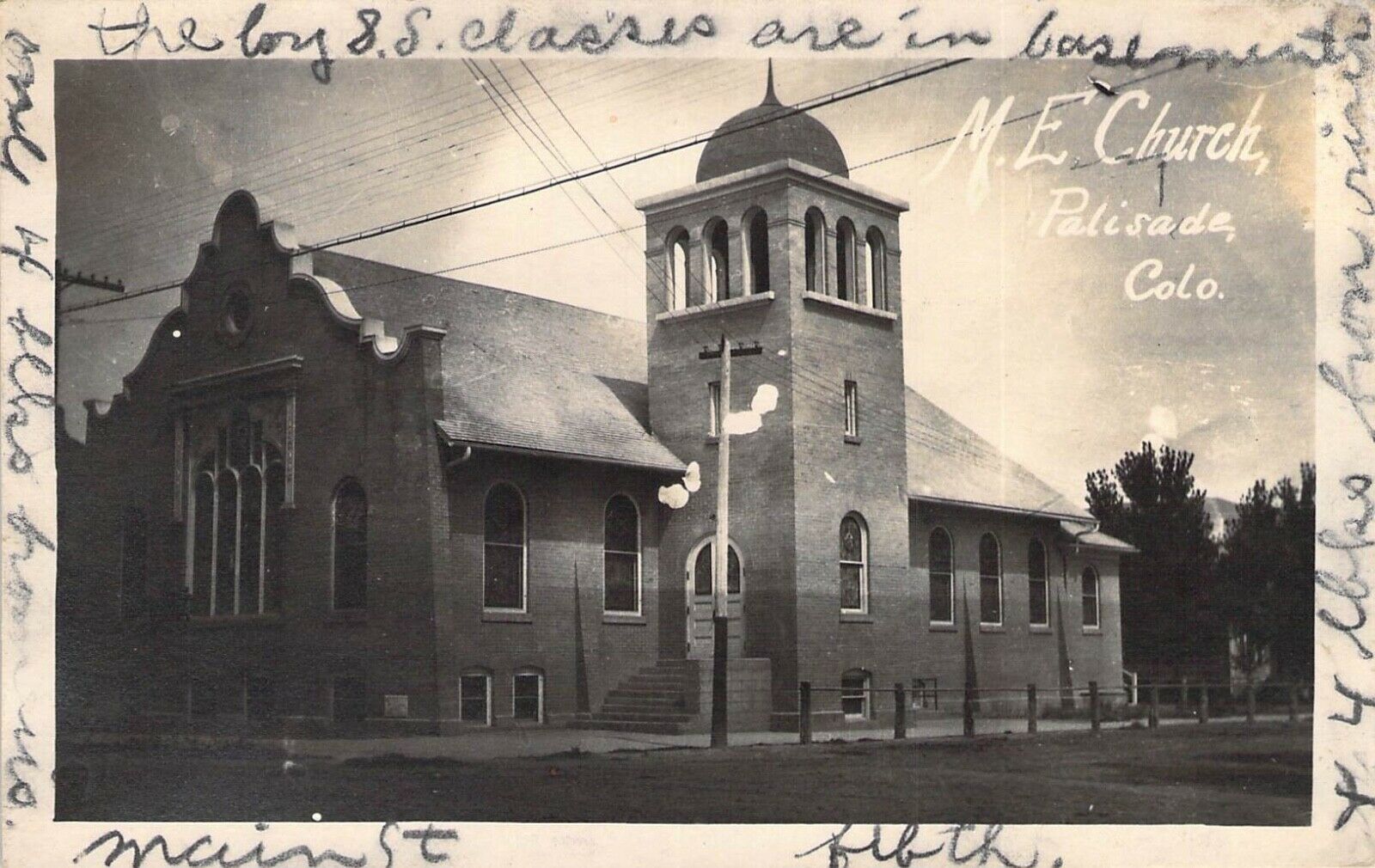 C'13, Rppc, Real Photo, M.e.methodist Church, Palisade, Co, Msg, Old Post Card