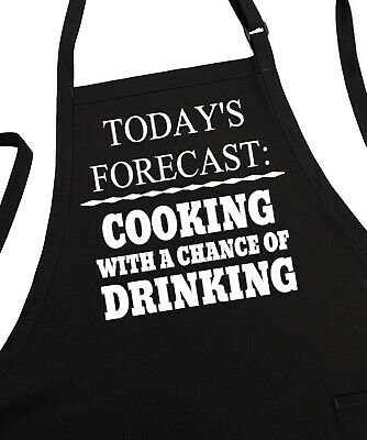 Men's BBQ Aprons Gift Idea Today's Forecast, Fully Adjustable, Two Pockets