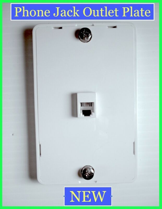 Phone Jack Outlet Plate - White - Wall Mount - Quickconnect 40253