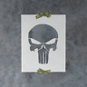 Punisher Skull Stencil - Durable & Reusable Mylar Stencils