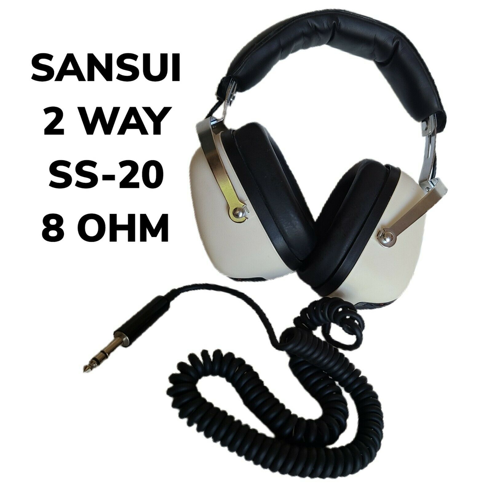 VTG Sansui 2 Way SS-20 8 OHM Headphones Japan Adjustable Volume Tone 1/4