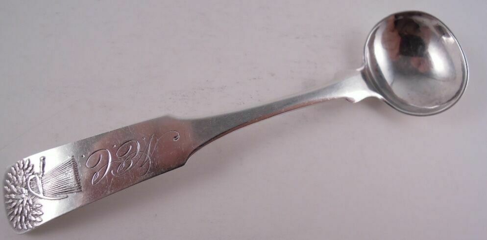GOODINGER & REED COIN SILVER SHEAF OF WHEAT MASTER SALT SPOON NOT STERLING