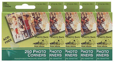 Bulk 5 Of Pioneer Photo Corners Clear Self-adhesive 250/box