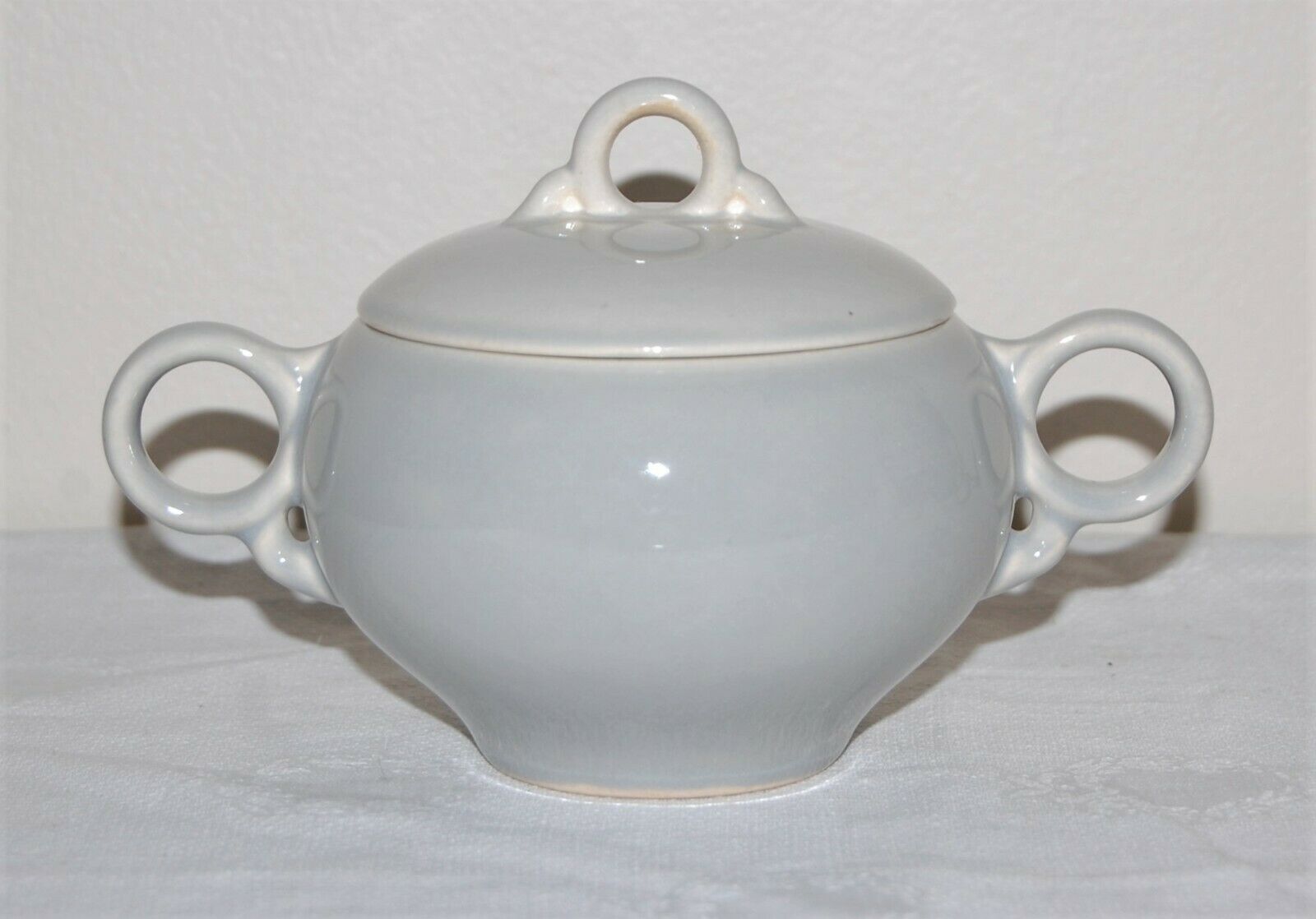 Vintage 1960's Universal Potteries Ballerina Dove Gray Sugar Bowl with Lid