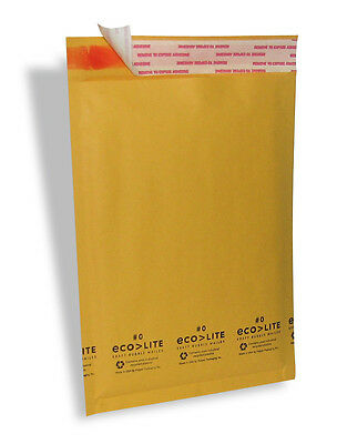 250 #0 6x10 Kraft Ecolite Bubble Mailers Padded Envelopes Bags Cd Dvd 6 X 10