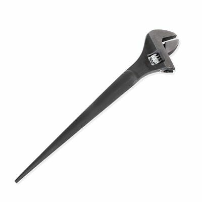 16" Adjustable Professional Grade Spud Wrench Tapered End Iron Works Black