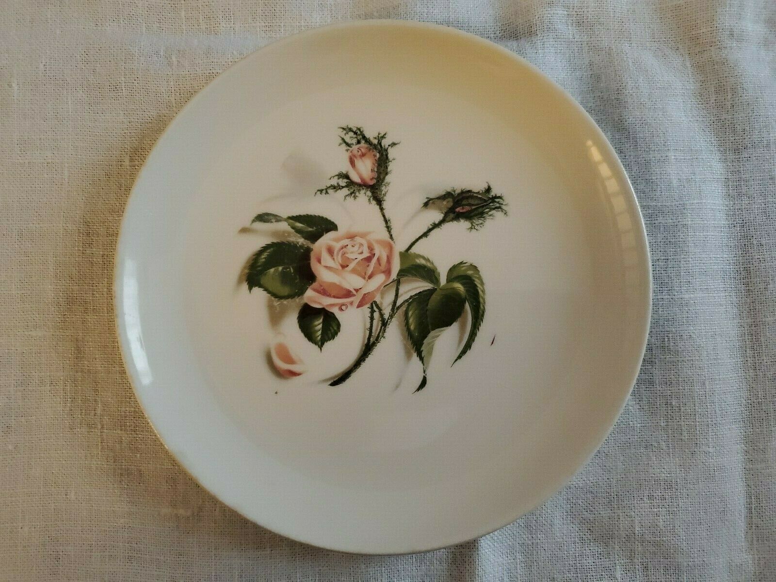 Ballerina Moss Rose Bread Plate Universal Oven Proof Usa  Vintage 1950s Mcm