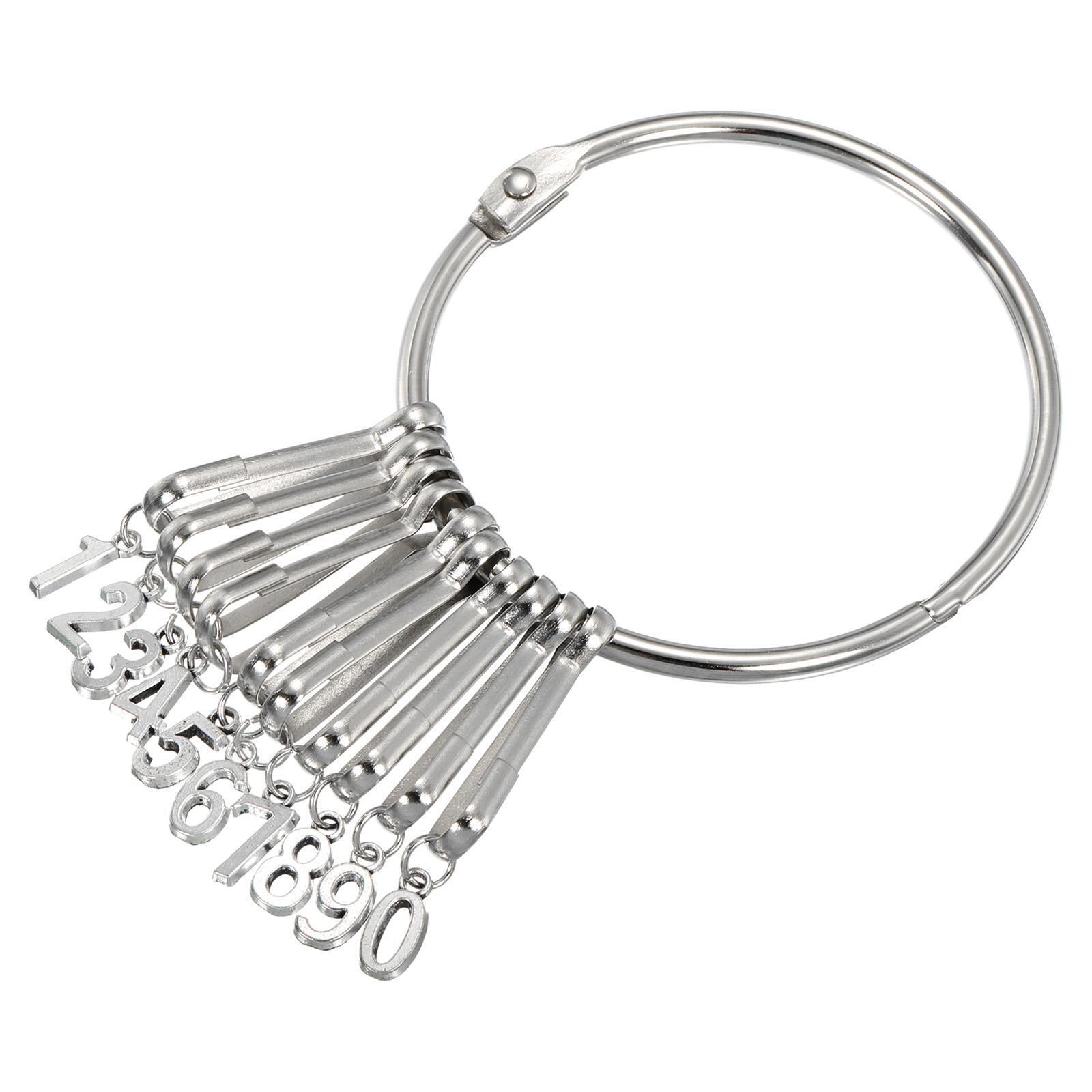 3.4" Dia Key Organizer Keychain 1pcs Key Management Holder With 10 Buckle Silver