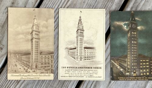 3 Co Postcards Different Iterations Of The Daniels And Fisher Tower, Denver