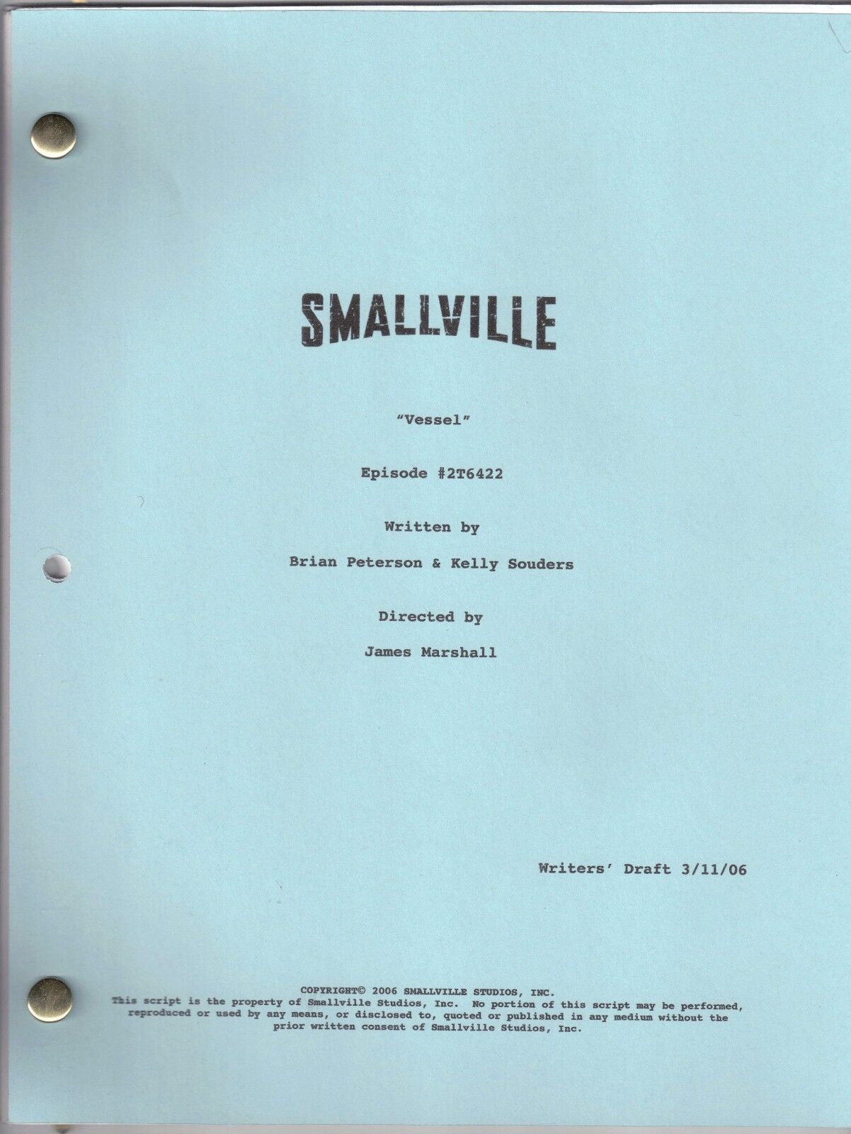 SMALLVILLE show script 
