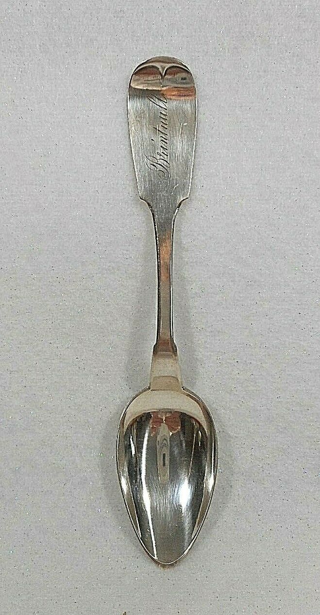 Coin Silver Teaspoon Flower Boston, MA Teaspoon, ca. 1850-Brintnall Family