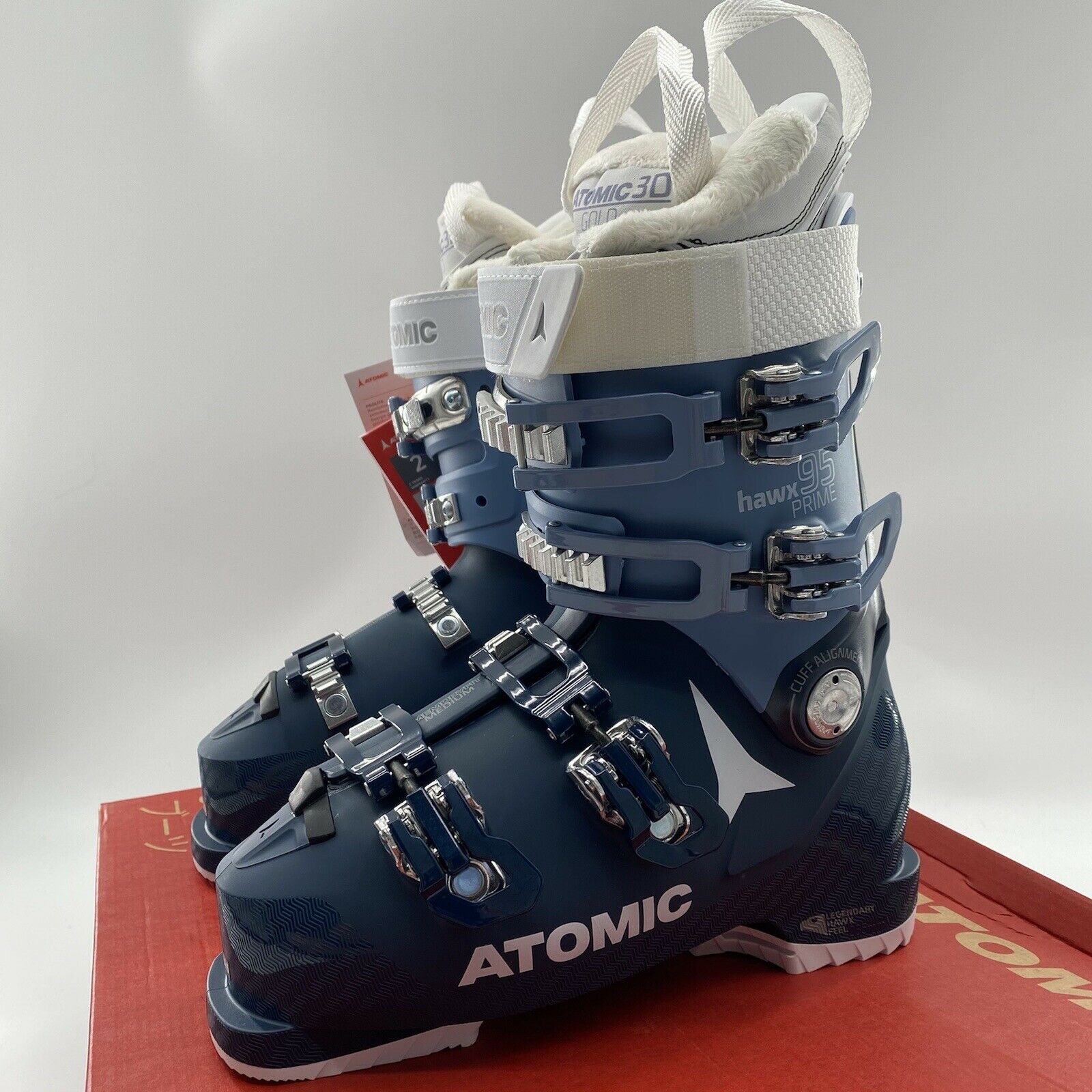 Atomic HAWX Prime 95 Ski Boots Insulated Alpine All Mountain Women 25/25.5 8/8.5