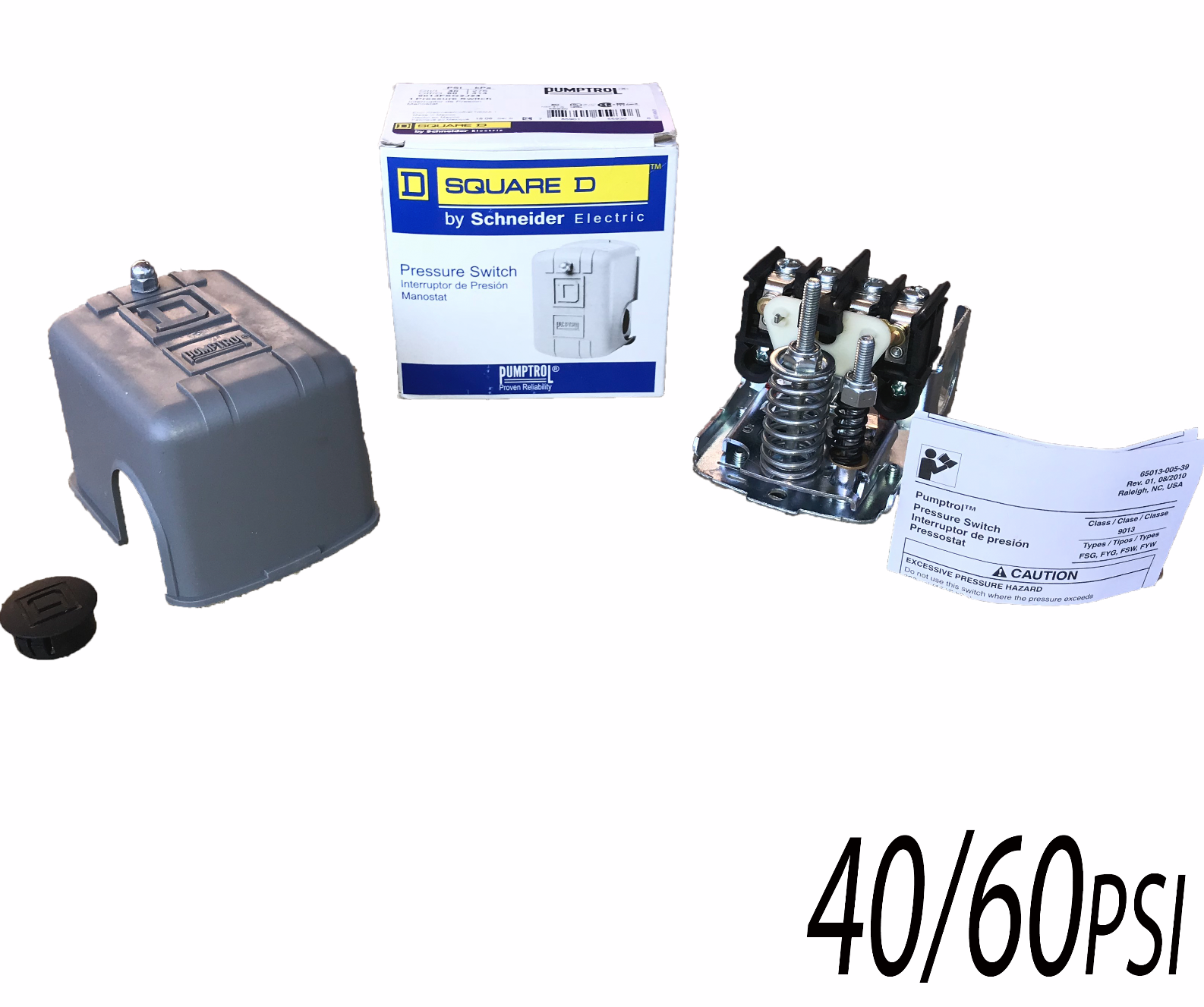 40/60psi, Square D, Water Pump Pressure Switch, #9013fsg2 1/4"fpt, Sq-d